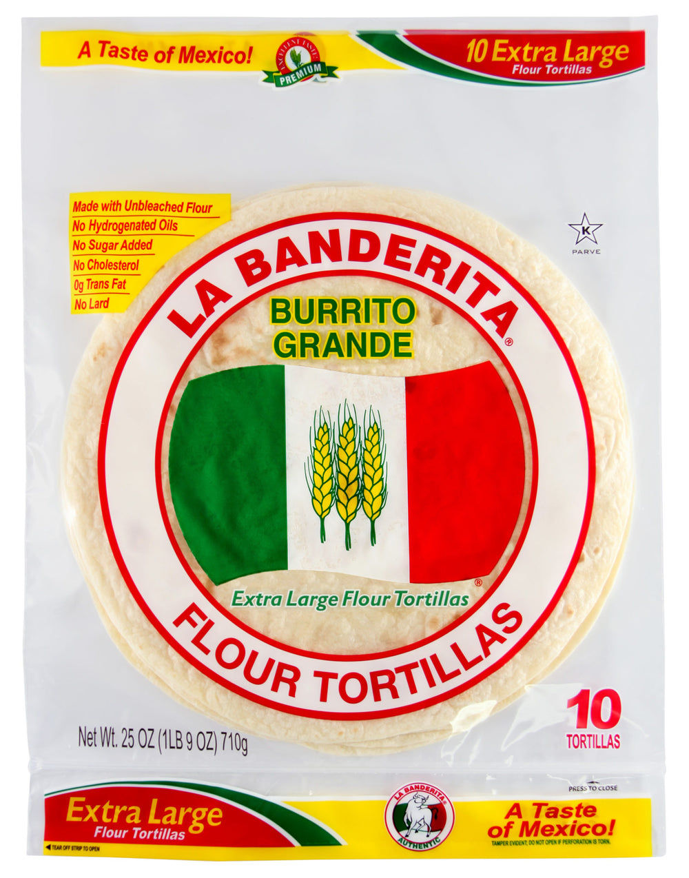 La Banderita 10″ Burrito Grande – 10 Tortillas