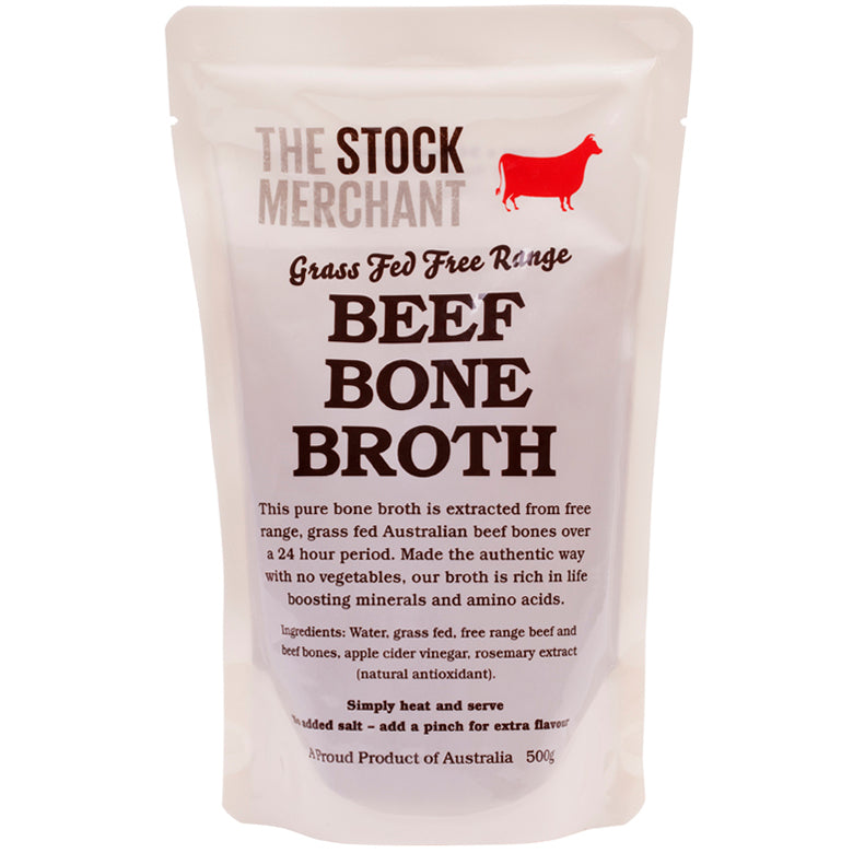 The Stock Merchant Grass Fed And Free Range Beef Bone Broth 500g