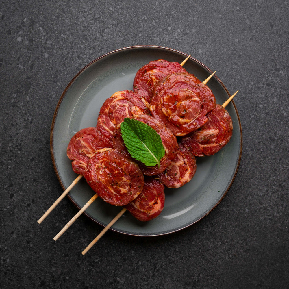 Honey Mint Lamb Scotch Skewers