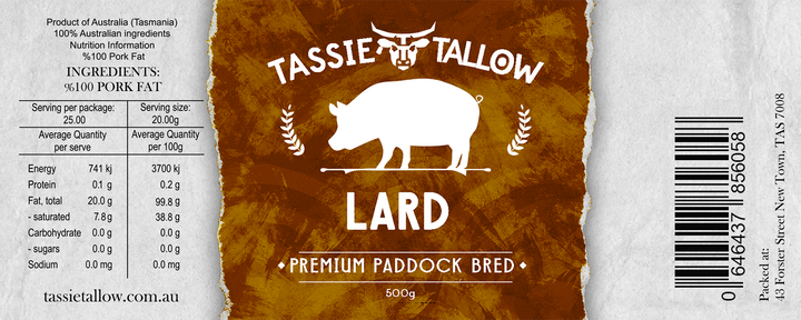 
                  
                    Lard | Tasmanian Pork | 500mL
                  
                